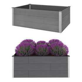 vidaXL Garden Raised Bed WPC 59.1"x39.4"x21.3" Gray - Grey