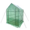 Green House 56" W x 56" D x 76" H,Walk in Outdoor Plant Gardening Greenhouse 2 Tiers 8 Shelves - Window and Anchors Include(Green)-dk - 56" W x 56" D