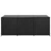 vidaXL Patio Storage Box Poly Rattan 70.8"x35.4"x29.5" Black - Black