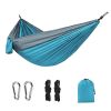 1pc Outdoor Camping Hammock; Portable Nylon Parachute Hammock 106*55in - 106*55in Sapphire Blue And Gray