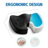 Gel Memory Foam U-shaped Seat Cushion Massage Car Office Chair for Long Sitting Coccyx Back Tailbone Pain Relief Gel Cushion Pad - Short plush grey -