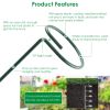 10Pcs Plant Support Stakes Garden Flower Single Stem Support Stake Iron Plant Cage Support Ring - 16in