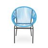 Chrissy Outdoor Blue Modern Faux Rattan Club Chairs (Set of 2) - as Pic