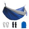 1pc Outdoor Camping Hammock; Portable Nylon Parachute Hammock 106*55in - 106*55in Sapphire Blue And Gray