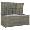 vidaXL Patio Storage Box Poly Rattan 70.9"x35.4"x29.5" Gray - Grey