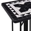 vidaXL Mosaic Side Table Black and White Ceramic - Black