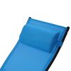 2PCS Set Chaise Lounges Outdoor Lounge Chair Lounger Recliner Chair For Patio Lawn Beach Pool Side Sunbathing - Blue