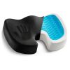 Gel Memory Foam U-shaped Seat Cushion Massage Car Office Chair for Long Sitting Coccyx Back Tailbone Pain Relief Gel Cushion Pad - Short plush black -