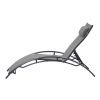 2PCS Set Chaise Lounges Outdoor Lounge Chair Lounger Recliner Chair For Patio Lawn Beach Pool Side Sunbathing - Gray