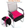 4Pcs Chair Cushion Pads Pillow Soft Tie On Square Sitting Mats For Home Office Car Sitting Travel - Red