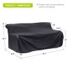 Outdoor Furniture Sets Cover;  Durable and Waterproof 420D Oxford Cloth Patio Conversation Sofa Cover; 93.7"Lx 35.8"W x 39.7"H; Black - Black