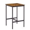 Bar Table Set with 2 Bar stools PU Soft seat with backrest - Rustic Brown