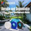 Foresee Pool Backwash Discharge Hose Heavy Duty Reinforced; PVC Lay-Flat Water Hose - Black - 2.50 in x 50 ft