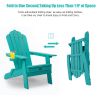 TALE Folding Adirondack Chair with Pullout Ottoman with Cup Holder;  Oversized;  Poly Lumber;   for Patio Deck Garden;  Backyard Furniture;  Easy to I