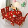 Christmas Decoration Santa Claus Banquet Elastic Waterproof Tablecloth Chair Cover - Tablecloth 140*140CM