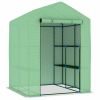 vidaXL Greenhouse with Shelves Steel 56.3"x56.3"x76.8" - Green