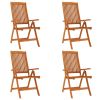 5 Piece Patio Dining Set Solid Wood Eucalyptus - Brown