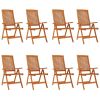 Folding Patio Chairs 8 pcs Solid Wood Eucalyptus - Brown