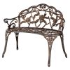 38.5" Cast Aluminum Outdoor Courtyard Decoration Park Leisure Rose Chair XH - Bronze