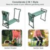 Foldable Garden Kneeler Seat with Kneeling Soft Cushion Pad Tools Pouch Portable Gardener - Green