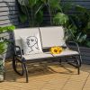 Swing Glider Chair 48 Inch Loveseat Rocker Lounge Backyard - Beige