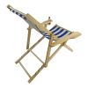 Outdoor Poplar Hanging Chair Wide Blue Stripes armrest with cup holder (Color: Dark Blue) - Blue Stripes