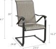 Outdoor Spring Motion Dining Bistro Chairs with Textilene Steel Frame Set of 2 - Classic Black