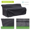 Outdoor Furniture Sets Cover;  Durable and Waterproof 420D Oxford Cloth Patio Conversation Sofa Cover; 93.7"Lx 35.8"W x 39.7"H; Black - Black