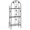 vidaXL 3-Layer Plant Rack Black 20.5"x11"x50.4" Iron - Black