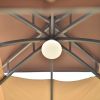 10ft W*12ft L Outdoor Double Vents Gazebo Patio Metal Canopy with Screen and LED Lights for Backyard; Poolside; Brown - Brown