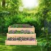 3 Tier Elevated Wooden Vegetable Garden Bed - as show