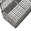 vidaXL Trellis Raised Bed with 3 Pots 32.7"x11.8"x51.2" Poly Rattan Gray - Grey