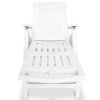 vidaXL Sun Lounger with Footrest Plastic White - White