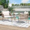 [Not allowed to sell to Wayfair]U_Style Light luxury simple style outdoor set; including 2 single chairs and 1 coffee table; suitable for outdoor; bal