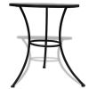 vidaXL Bistro Table Black and White 23.6" Mosaic - Black