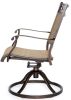 Swivel Rocker Chair, Cast Aluminum All-Weather Comfort Club Sling Arm Patio Dining Chair 2 Pcs/Set - Rocking Chairs - With Armrest