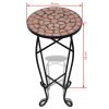 vidaXL Mosaic Side Table Plant Table Terracotta - Orange