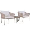 [Not allowed to sell to Wayfair]U_Style Light luxury simple style outdoor set; including 2 single chairs and 1 coffee table; suitable for outdoor; bal