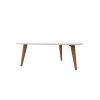 Manhattan Comfort Utopia 17.51" High Triangle Coffee Table with Splayed Legs in White Gloss - Default Title