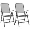 Folding Patio Chairs 2 pcs Expanded Metal Mesh Anthracite - Anthracite