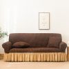 Elastic All Protected Universal Bubble Cloth Skirt Sofa Cover - Burgundy