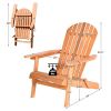 Eucalyptus Chair Foldable Outdoor Wood Lounger Chair - natural