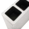 vidaXL Garden Raised Bed with 4 Pots Poly Rattan White - White