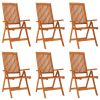 Folding Patio Chairs 6 pcs Solid Wood Eucalyptus - Brown