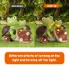 Garden Statue Cute Frog Face Turtles Figurines,Solar Powered Resin Animal Sculpture with 3 Led Lights for Patio,Lawn, Garden Decor - Green