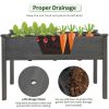 Wooden Raised Vegetable Garden Bed Elevated Grow Vegetable Planter - grey