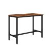 Bar Table Set with 4 Bar stools PU Soft seat with backrest - Rustic Brown