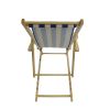 Outdoor Poplar Hanging Chair Wide Blue Stripes armrest with cup holder (Color: Dark Blue) - Blue Stripes