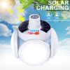 Solar Outdoor Light Folding LED Soccer Light Bulb Portable Emergency Lamp USB Rechargeable Search Lights Waterproof Camping Lamp - Control dual batter