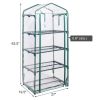 Outdoor Portable Mini 4 Shelves Greenhouse - Green